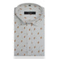 White Golden Double Rectangle Printed Cotton Shirt For Men's