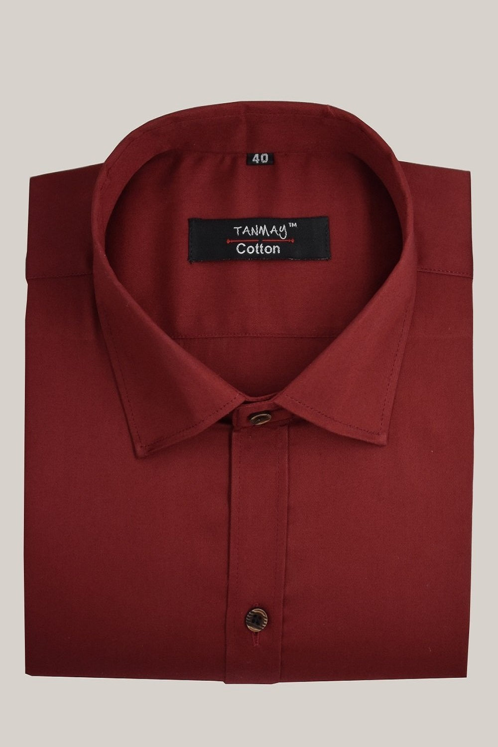 Cotton Tanmay Maroon Color Formal Shirt for Men's