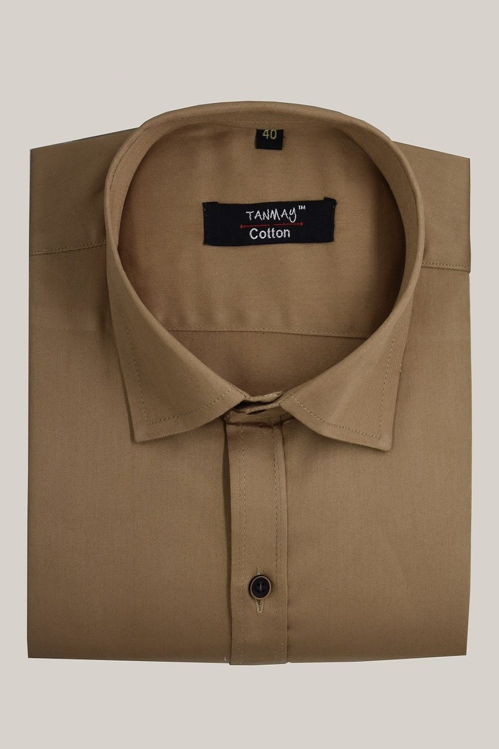 Cotton Tanmay Light Brown Color Formal Shirt for Men's