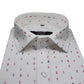 White Red Triangle Printed Cotton Shirt For Men's