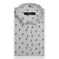 White Brown Double Rectangle Printed Cotton Shirt For Men's