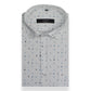 White Blue Triangle Printed Cotton Shirt For Men's