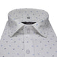 White Blue Arrow Printed Cotton Shirt For Men's