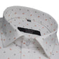 White Orange Triangle Printed Cotton Shirt For Men's