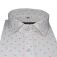 White Orange Triangle Printed Cotton Shirt For Men's