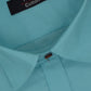 Cotton Tanmay Satin Sky Blue Color Full Sleeves Formal Shirt for Men's