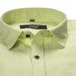 Cotton Tanmay Lemon Color Linen Fill Formal Cotton Shirt For Men's