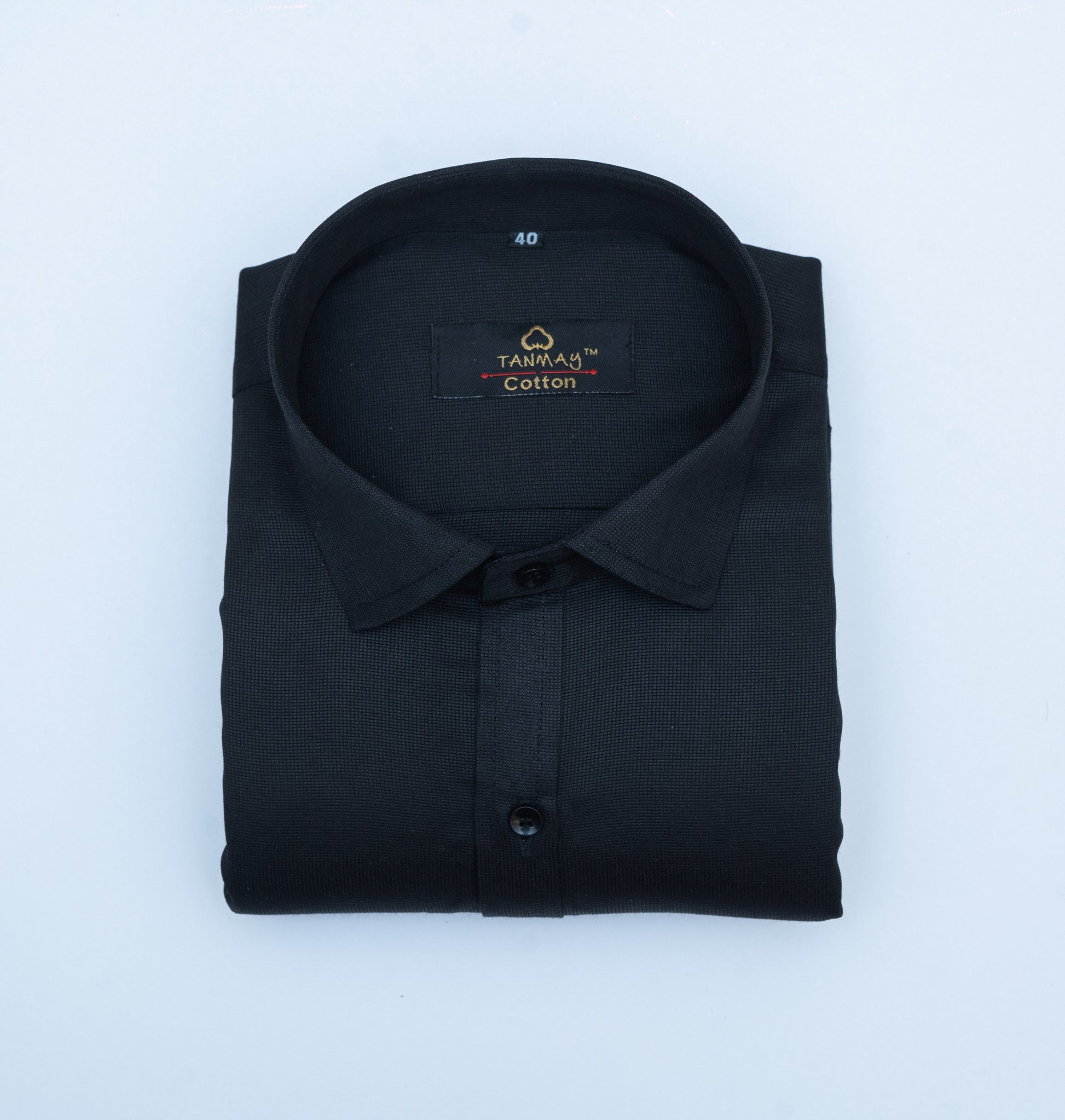 Black Color Mercerised Cotton Shirt For Men's