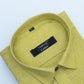 Cotton Tanmay Dark Yellow Color Linen Fill Formal Cotton Shirt For Men's