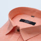 Cotton Tanmay Orange Color Linen Fill Formal Cotton Shirt For Men's