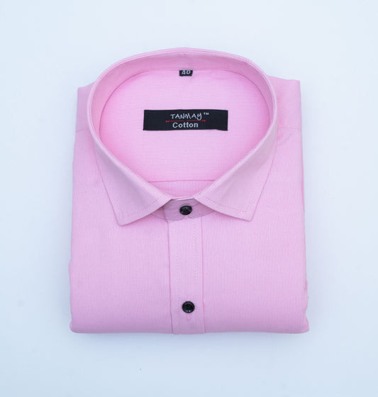 Rose Pink Color Mercerised Cotton Shirt For Men's