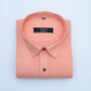 Cotton Tanmay Orange Color Linen Fill Formal Cotton Shirt For Men's