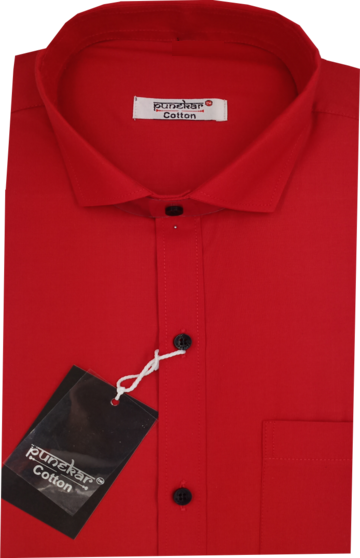 Cotton Tanmay Satin Red Color Full Sleeves Formal Shirt for Men's.