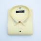 Cotton Tanmay Light Yellow Color Linen Fill Formal Cotton Shirt For Men's